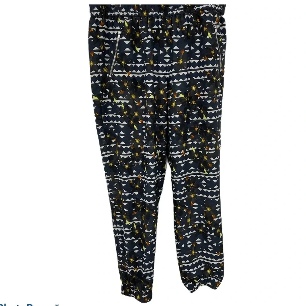 J Crew high waist geometric floral pant jogger 10
